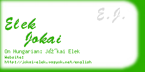 elek jokai business card